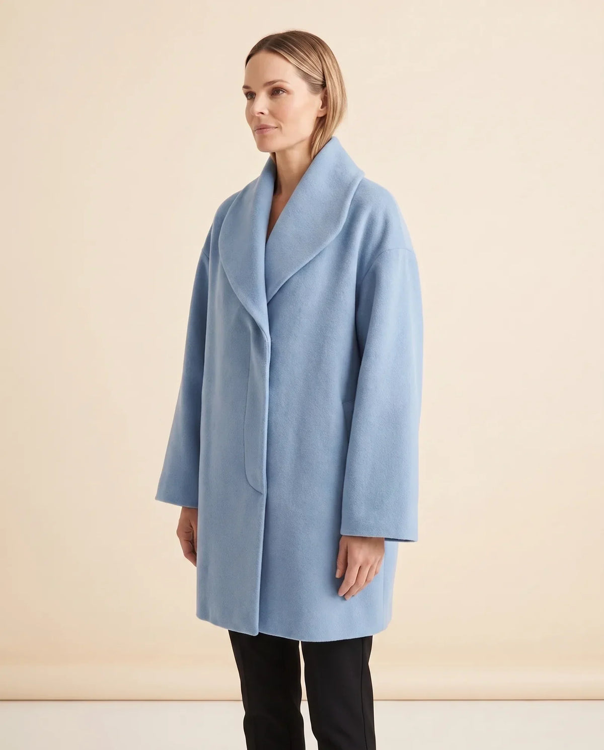 Opal Wrap Coat for Women - Shawl Collar Swing Fit