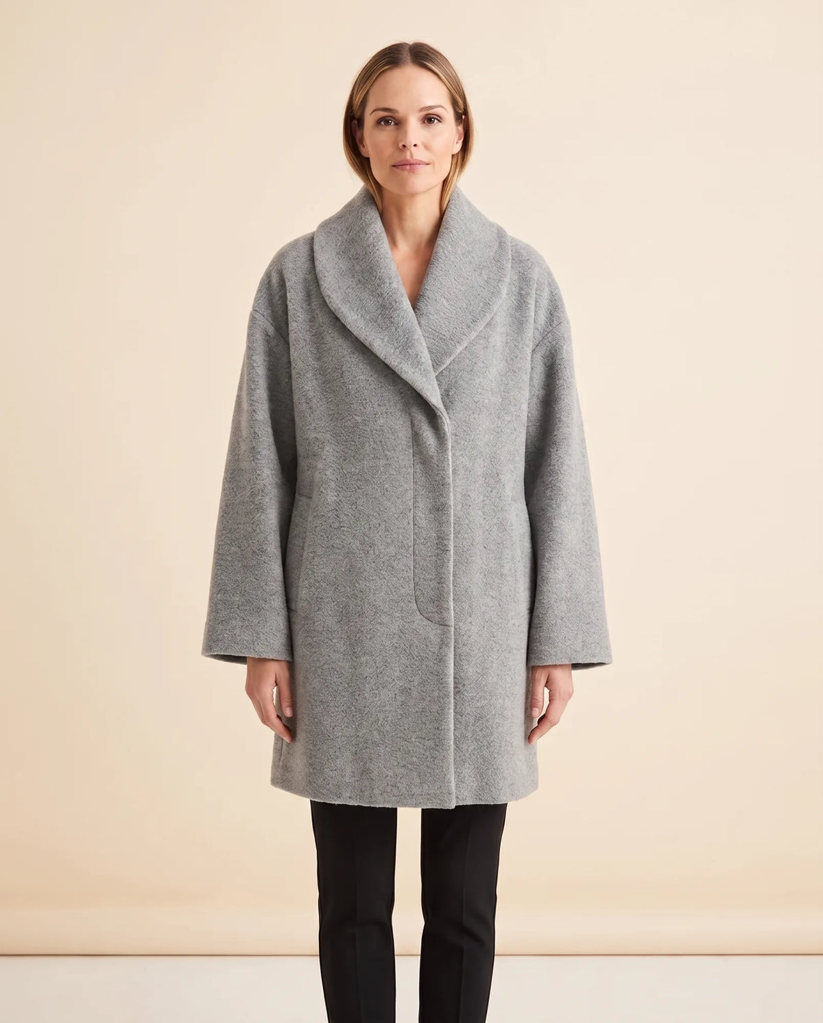 Opal Wrap Coat for Women - Shawl Collar Swing Fit