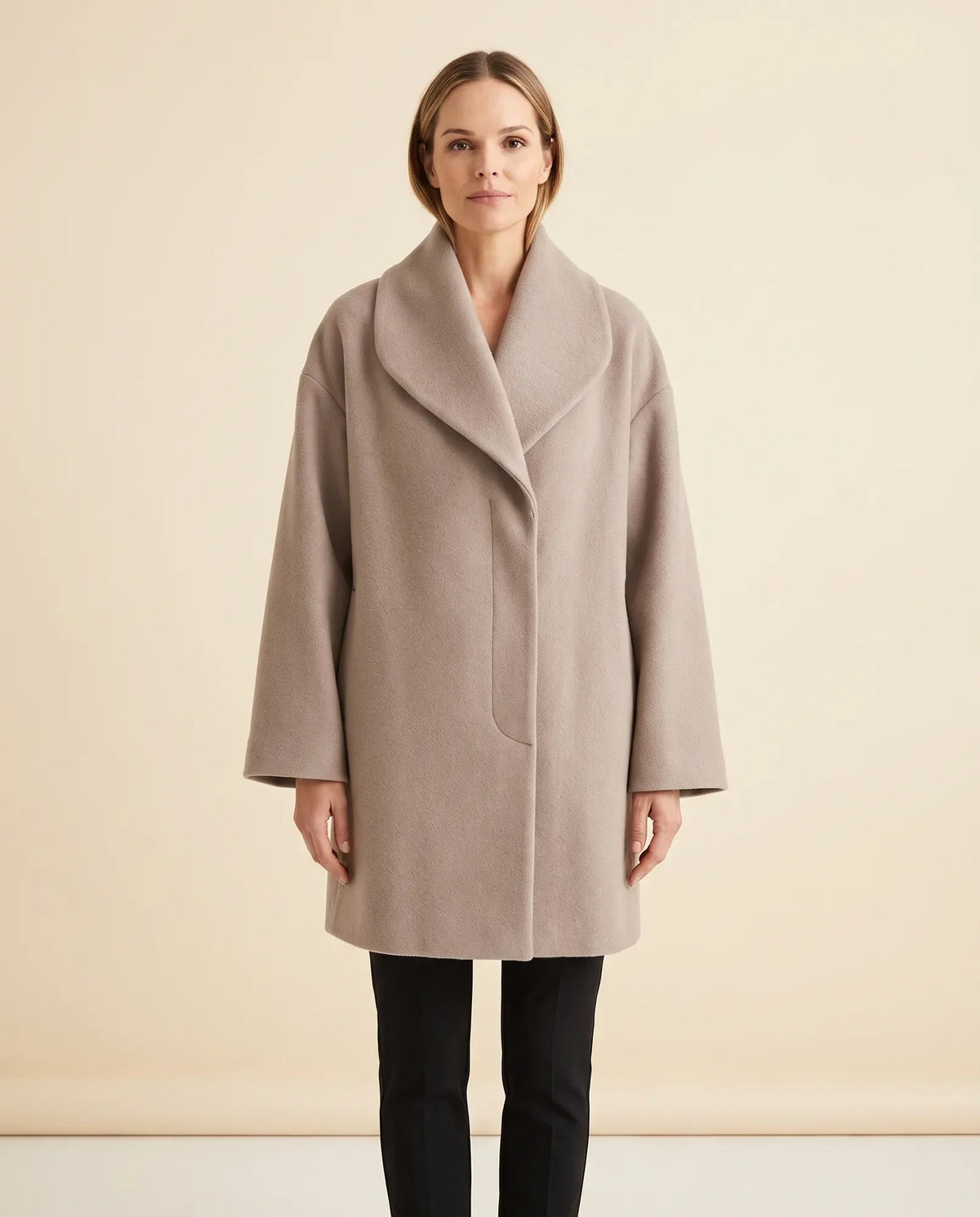 Opal Wrap Coat for Women - Shawl Collar Swing Fit