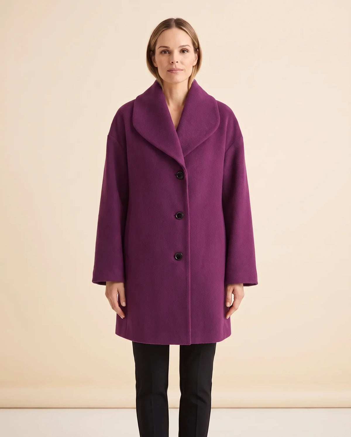 Opal Wrap Coat for Women - Shawl Collar Swing Fit