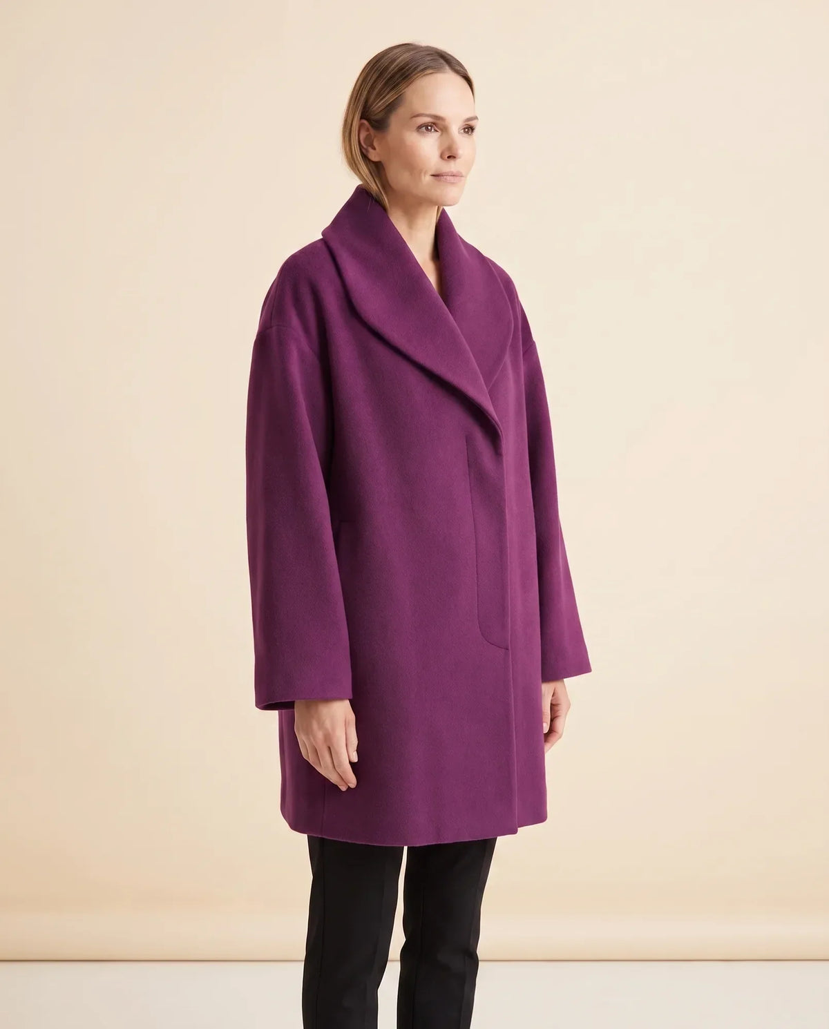 Opal Wrap Coat for Women - Shawl Collar Swing Fit