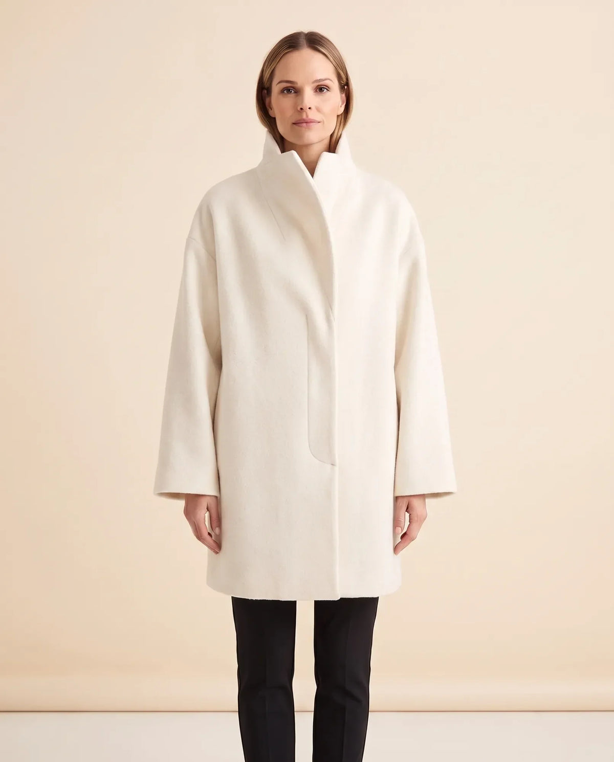 Opal Wrap Coat for Women - Shawl Collar Swing Fit