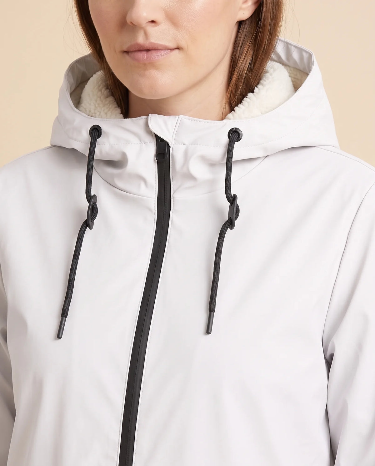 Pearl Hooded Coat for Women - Zip-Up Lined Winter Warm