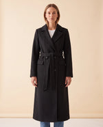 Quinn Long Coat for Women - Belted Double-Breasted Lapel