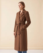 Quinn Long Coat for Women - Belted Double-Breasted Lapel