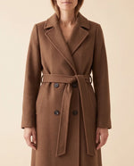 Quinn Long Coat for Women - Belted Double-Breasted Lapel