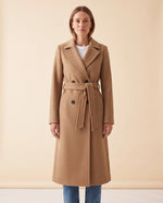 Quinn Long Coat for Women - Belted Double-Breasted Lapel