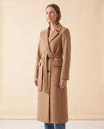 Quinn Long Coat for Women - Belted Double-Breasted Lapel