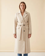 Quinn Long Coat for Women - Belted Double-Breasted Lapel