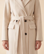 Quinn Long Coat for Women - Belted Double-Breasted Lapel