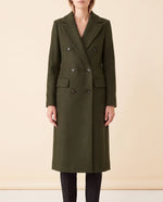 Rhea Long Coat for Women - Tailored Double-Breasted Longline