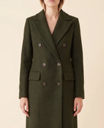 Rhea Long Coat for Women - Tailored Double-Breasted Longline
