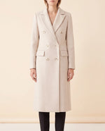 Rhea Long Coat for Women - Tailored Double-Breasted Longline