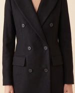 Rhea Long Coat for Women - Tailored Double-Breasted Longline