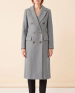 Rhea Long Coat for Women - Tailored Double-Breasted Longline