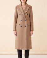 Rhea Long Coat for Women - Tailored Double-Breasted Longline