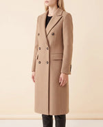 Rhea Long Coat for Women - Tailored Double-Breasted Longline