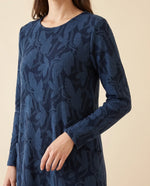 Sloane Midi Dress for Women - Long Sleeve Printed with Pockets