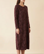 Sloane Midi Dress for Women - Long Sleeve Printed with Pockets