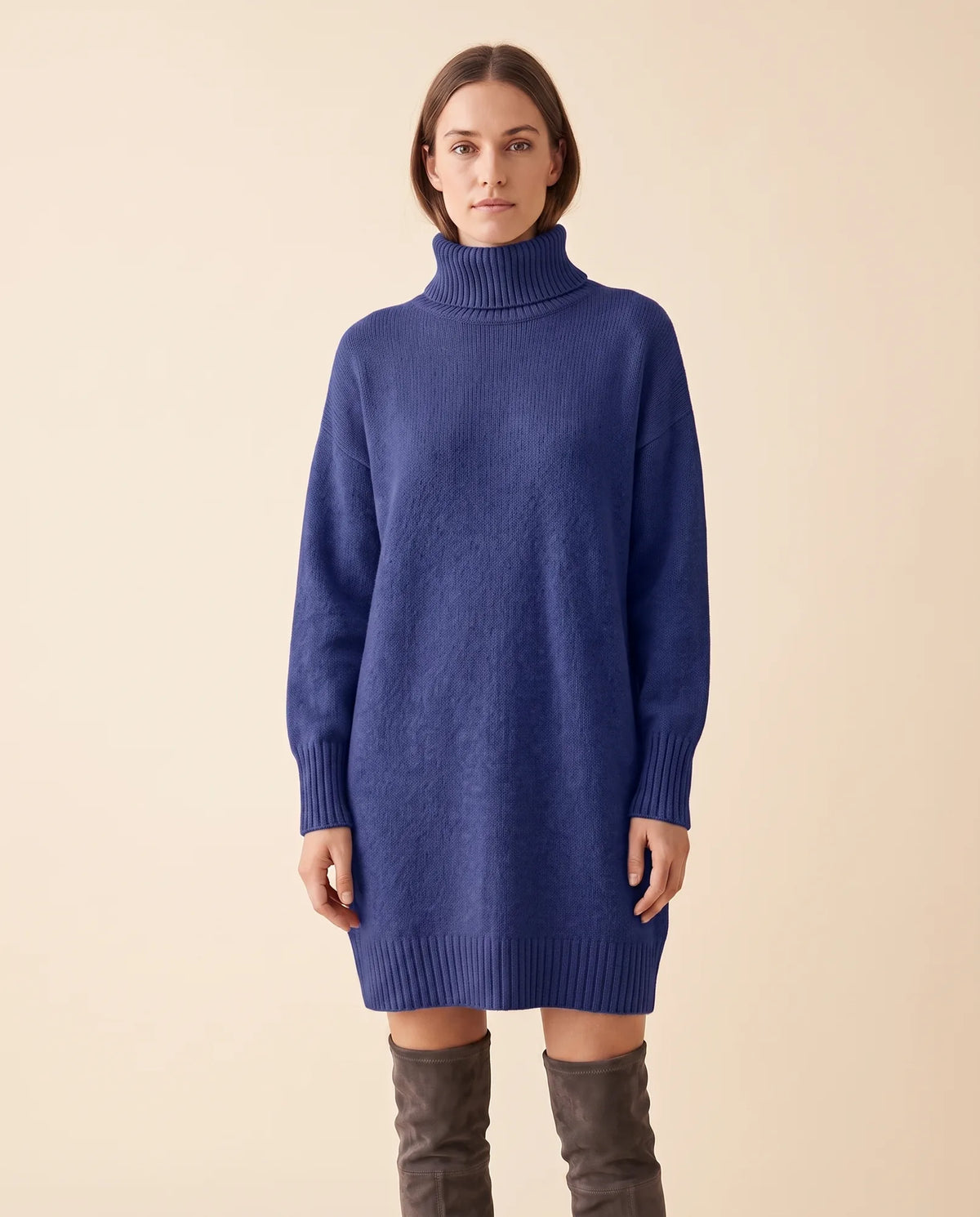 Tess Sweater Dress for Women - Turtleneck Long Sleeve Relaxed