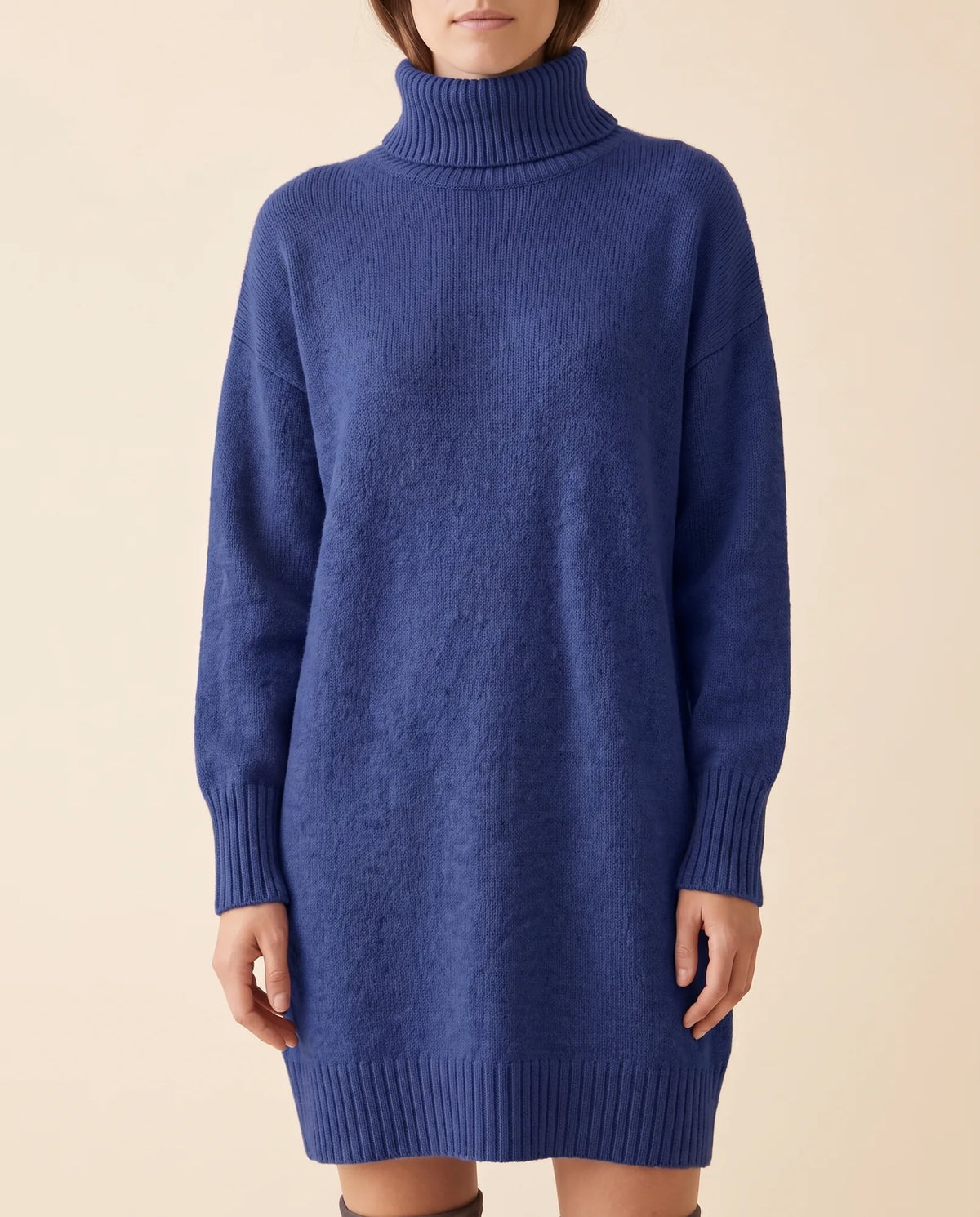 Tess Sweater Dress for Women - Turtleneck Long Sleeve Relaxed
