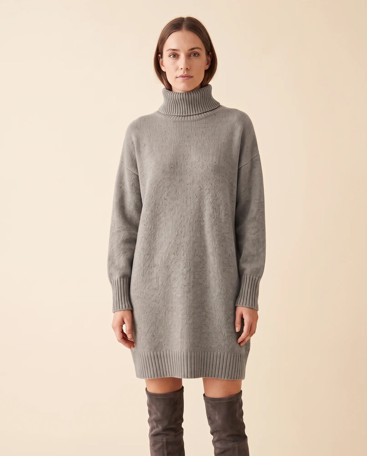 Tess Sweater Dress for Women - Turtleneck Long Sleeve Relaxed