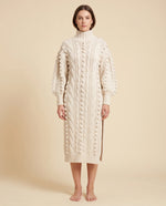 Viola Sweater Dress for Women - Cable Knit Turtleneck Midi