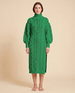 Viola Sweater Dress for Women - Cable Knit Turtleneck Midi