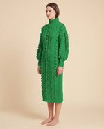 Viola Sweater Dress for Women - Cable Knit Turtleneck Midi