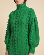 Viola Sweater Dress for Women - Cable Knit Turtleneck Midi