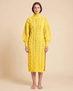 Viola Sweater Dress for Women - Cable Knit Turtleneck Midi