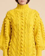 Viola Sweater Dress for Women - Cable Knit Turtleneck Midi