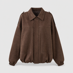 Ashcroft brown suede shirt jacket product shot on light grey background
