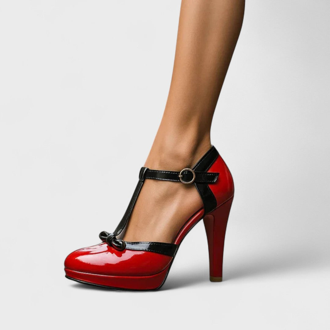 Lena T-Strap Bow Platform Heels