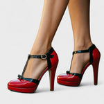 Lena T-Strap Bow Platform Heels