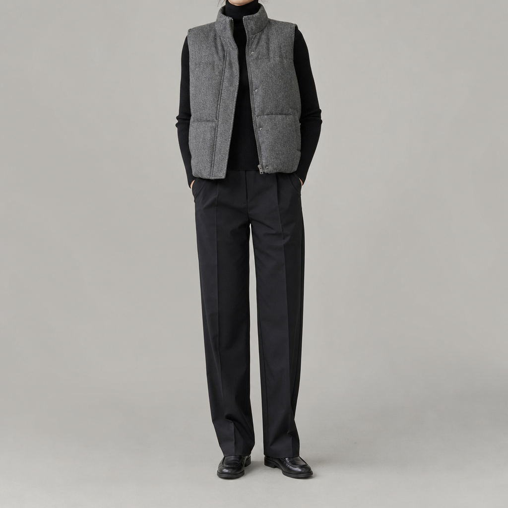 Aylsham Wool-Look Gilet worn, front