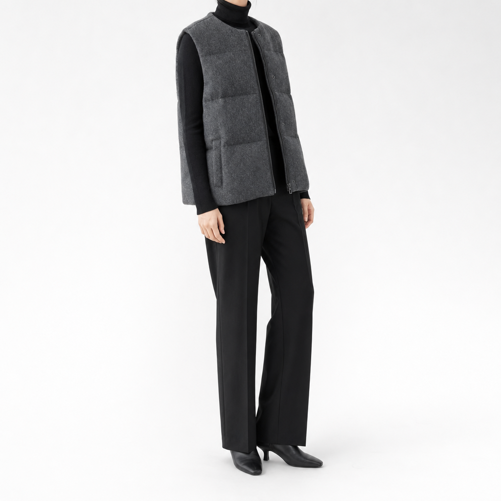 Aylsham Wool-Look Gilet worn, side