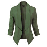 Susanne Open-Front Long-Sleeve Blazer