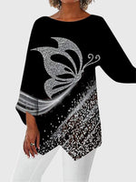 Dorothea Butterfly Print Long-Sleeve Top