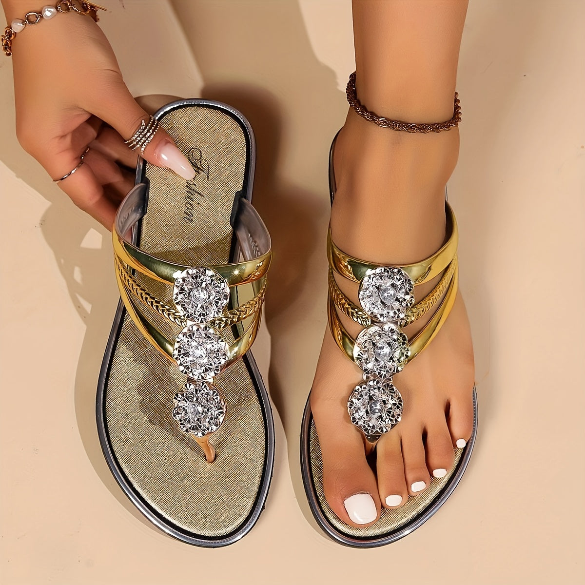 Eloira | Glam Flat Sandals