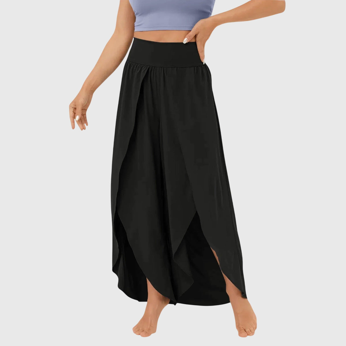 Magdalena Wide-Leg Boho Slit Pants