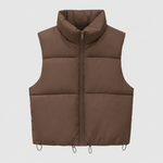 Beckford Cropped Puffer Vest in brown