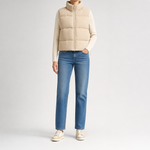 Beckford Cropped Puffer Vest worn, front