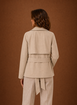 Women's Trench Coat - Belted Waist Casual Jacket | Areleon