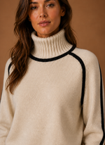 Women's Wool Blend Turtleneck Knit Sweater | Areleon