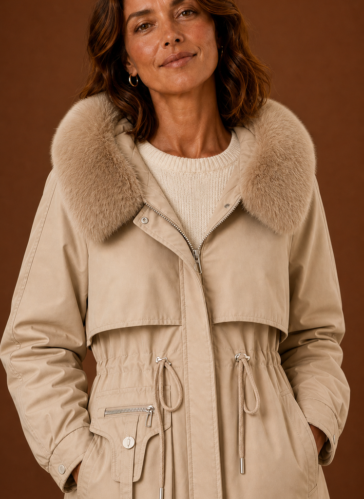 Women's Parka Jacket - Faux Fur Hooded Winter Coat | Areleon