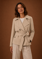 Women's Trench Coat - Belted Waist Casual Jacket | Areleon