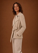 Women's Trench Coat - Belted Waist Casual Jacket | Areleon
