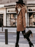 Amelie Double-Breasted Slim-Fit Long Coat