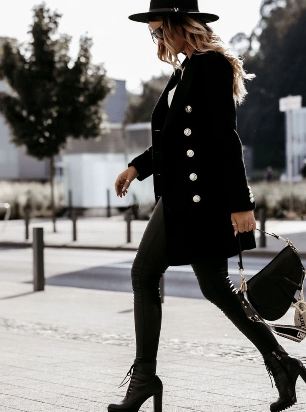 Amelie Double-Breasted Slim-Fit Long Coat